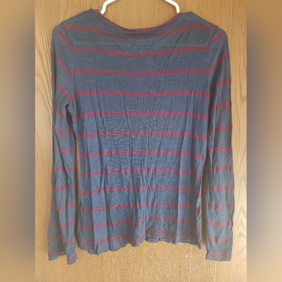 Roxy Blue and Red Striped Long Sleeve Top - Picture 3 of 3